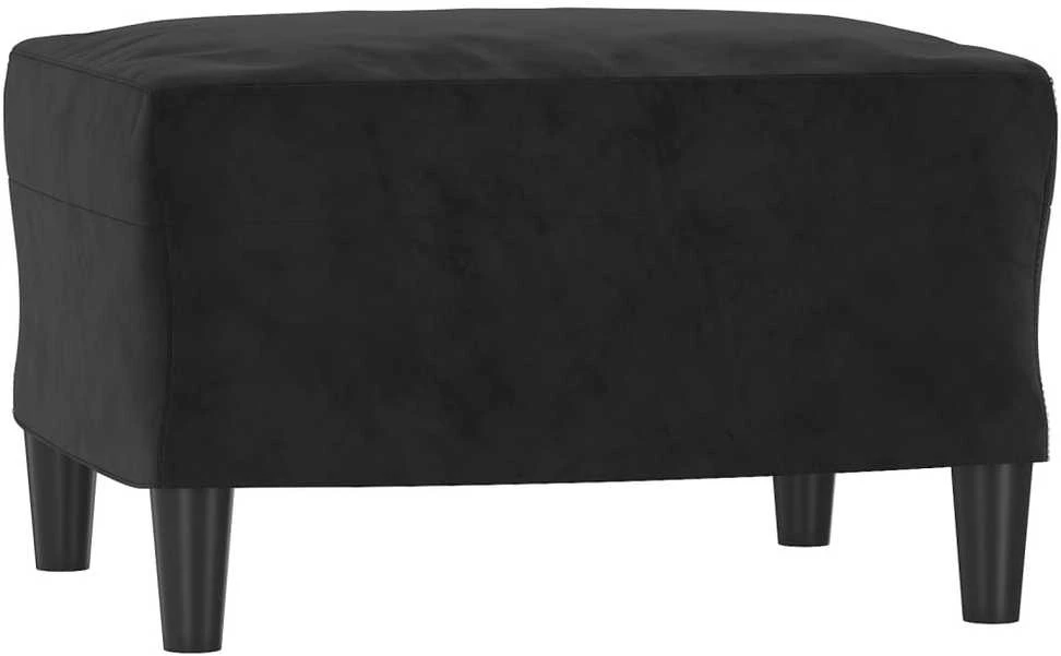 Sofa Sofos komplektas su pagalvėmis, 3 dalių, juodas, aksomas