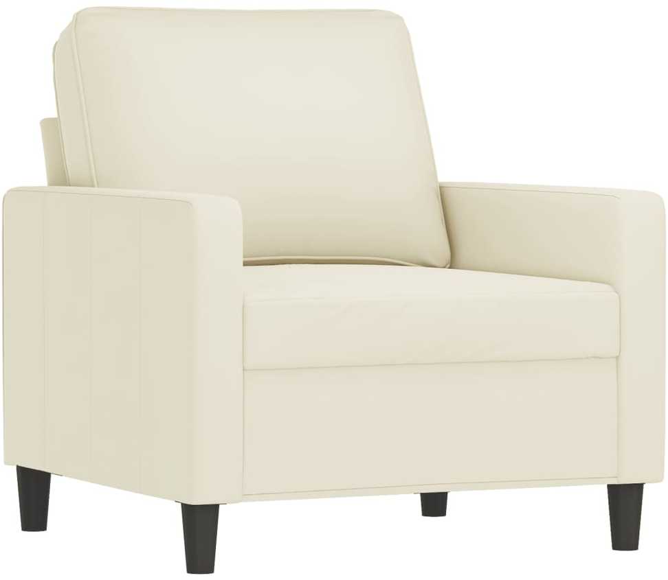 Sofa Sofos komplektas su pagalvėmis, 3 dalių, kreminis, aksomas