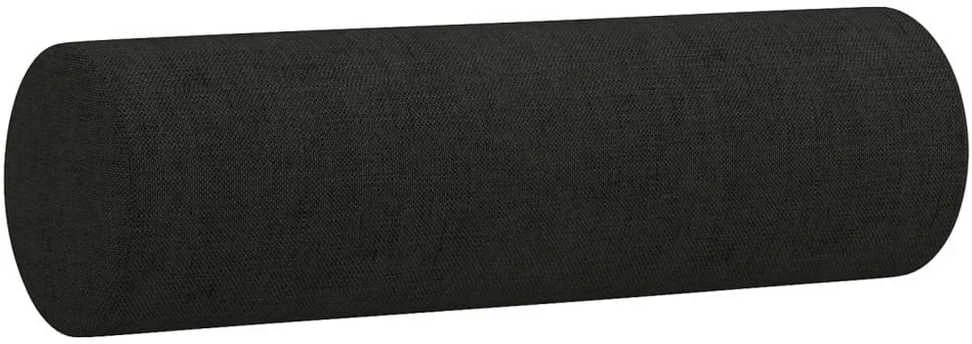 Sofa Sofos komplektas su pagalvėmis, 3 dalių, juodas, audinys