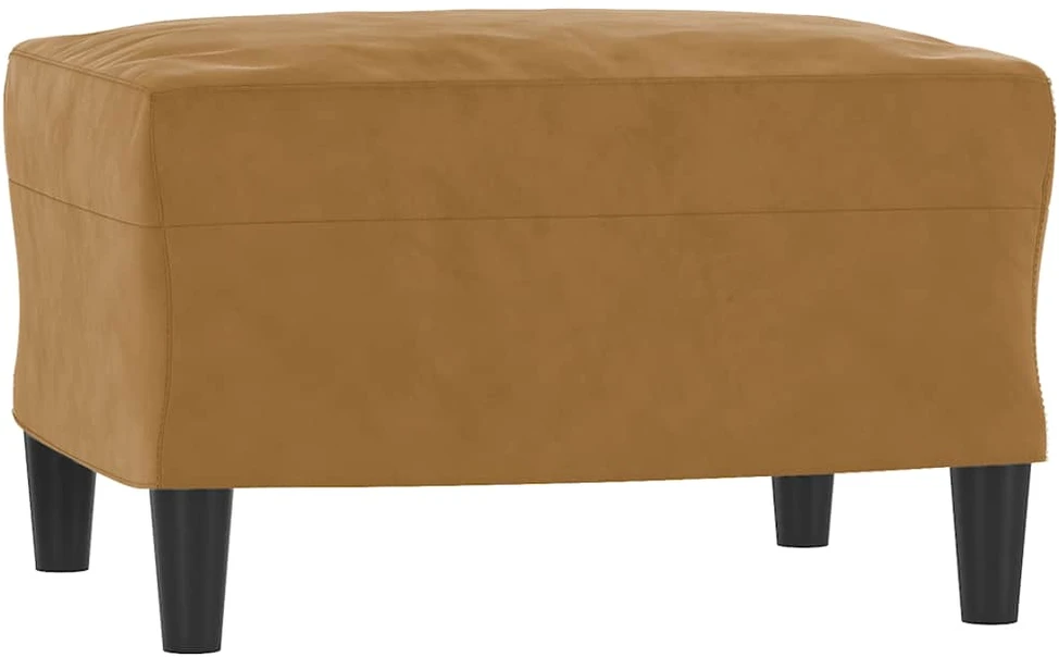 Sofa Sofos komplektas su pagalvėmis, 3 dalių, rudas, aksomas