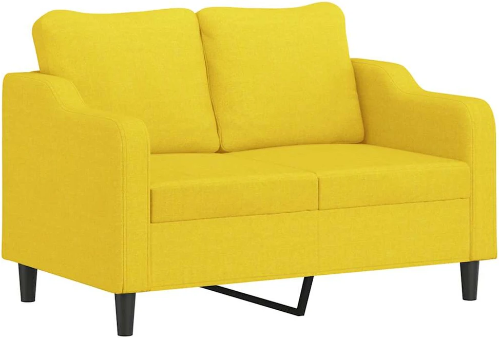 Sofa Sofos komplektas su pagalvėmis, 3 dalių, geltonas, audinys