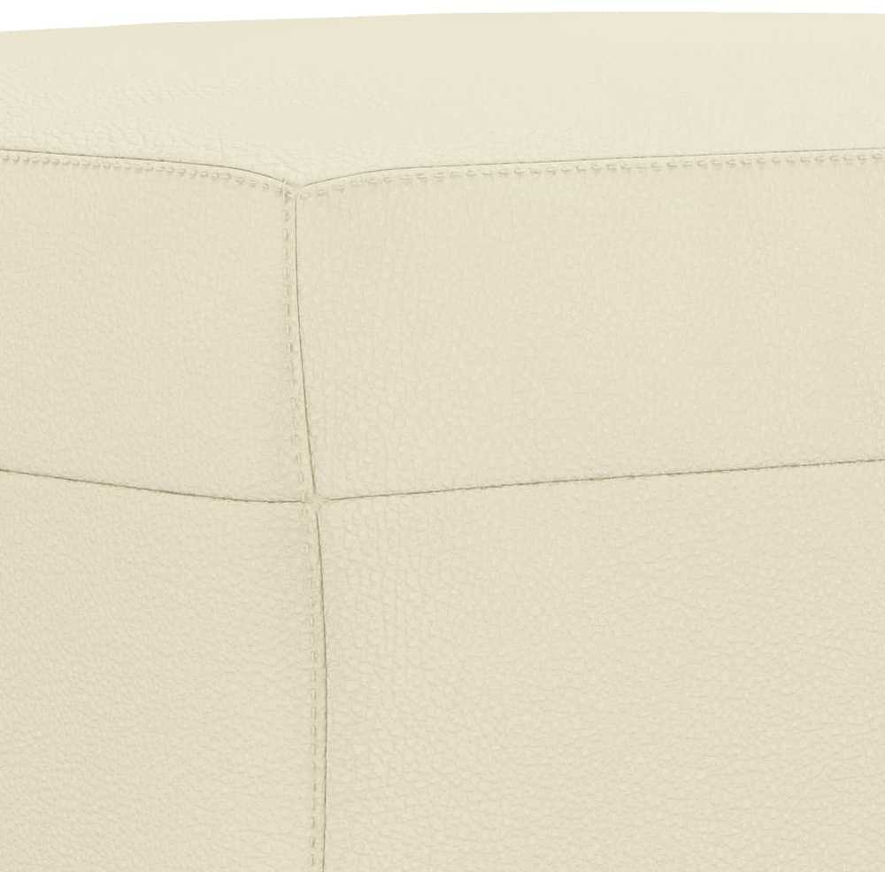 Sofa Sofos komplektas su pagalvėmis, 3 dalių, kreminis, dirbtinė oda