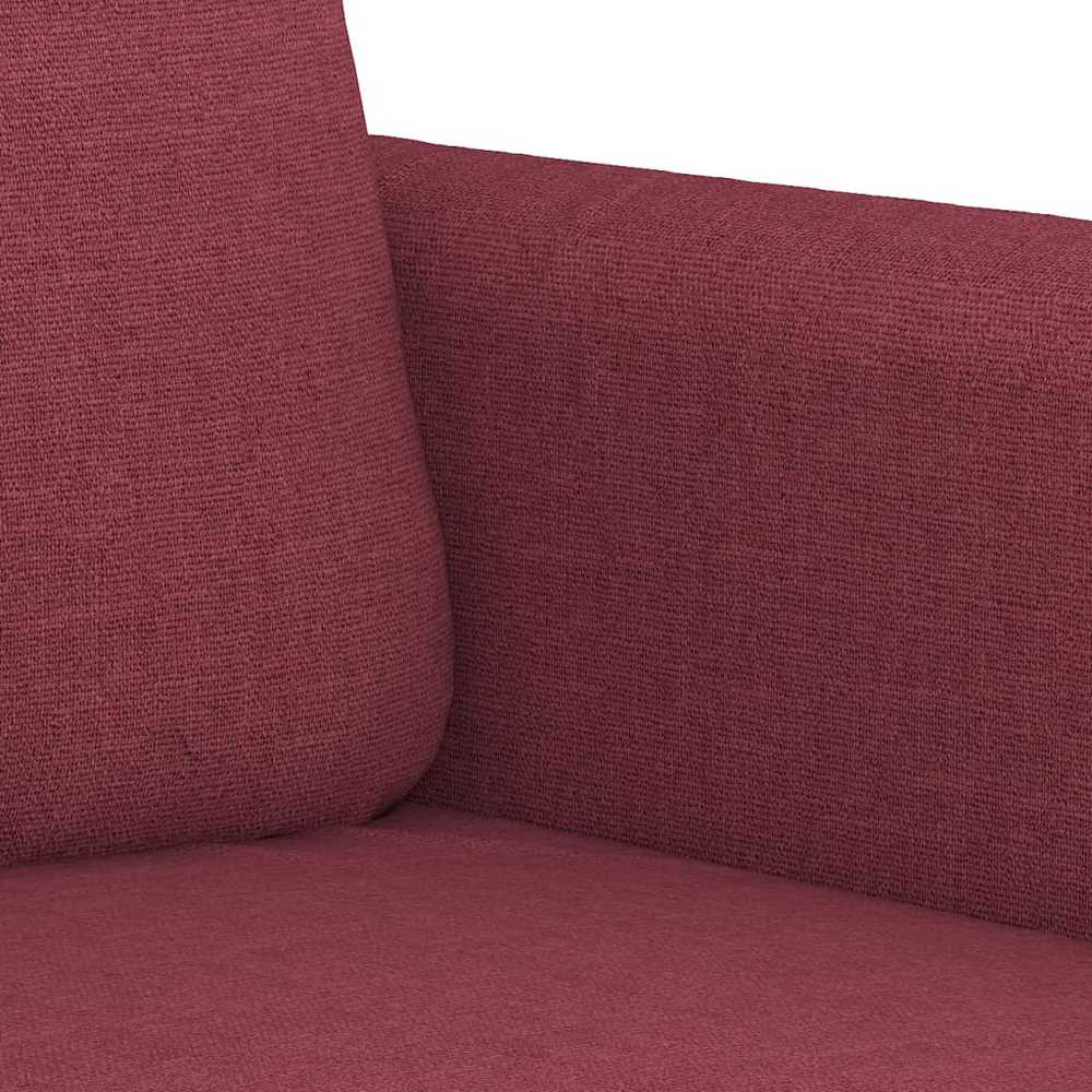 Sofa Sofos komplektas su pagalvėmis, 3 dalių, vyno, audinys