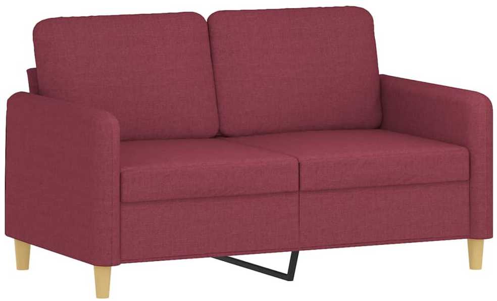 Sofa Sofos komplektas su pagalvėmis, 3 dalių, vyno, audinys