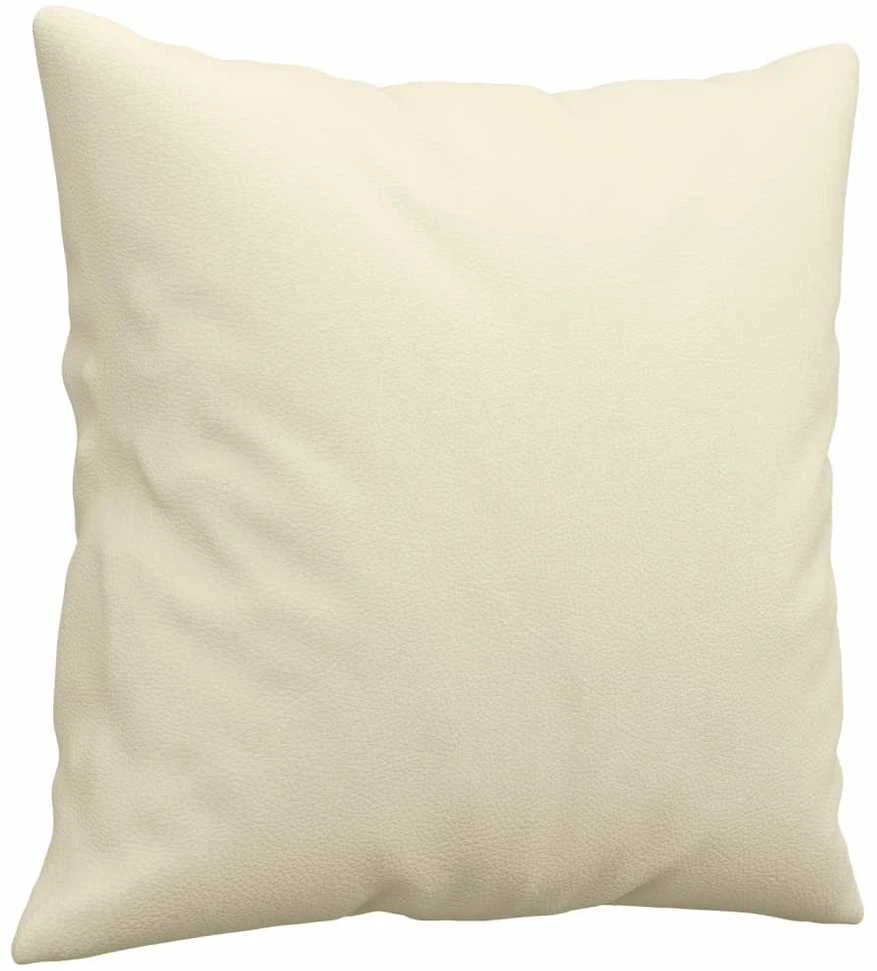 Sofa Sofos komplektas su pagalvėmis, 3 dalių, kreminis, dirbtinė oda