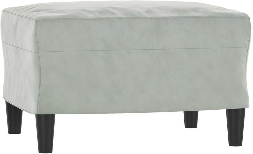 Sofa Sofos komplektas su pagalvėmis, 3 dalių, pilkas, aksomas