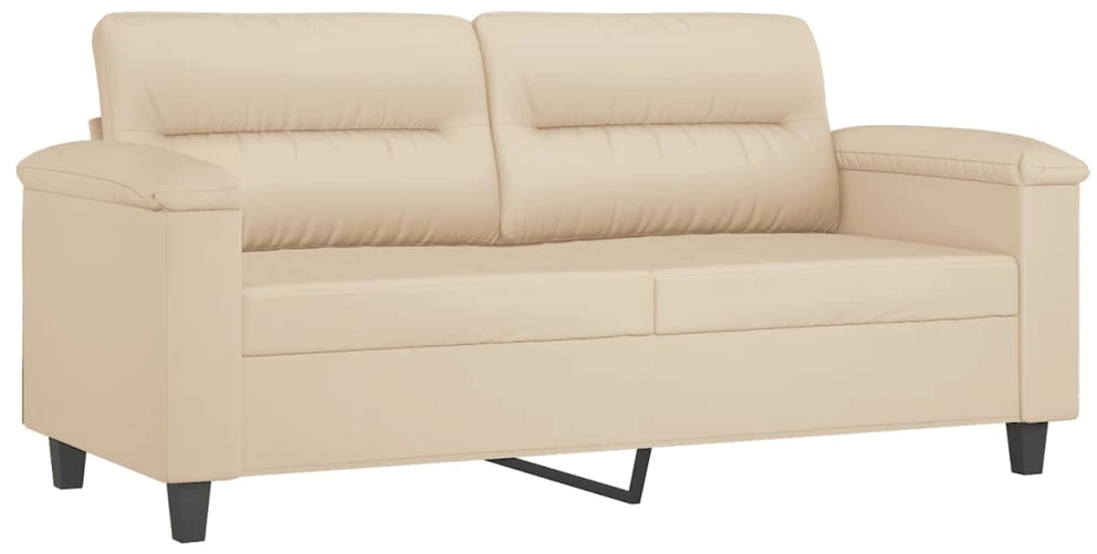 Sofa Sofos komplektas su pagalvėmis, 3 dalių, kreminis, audinys