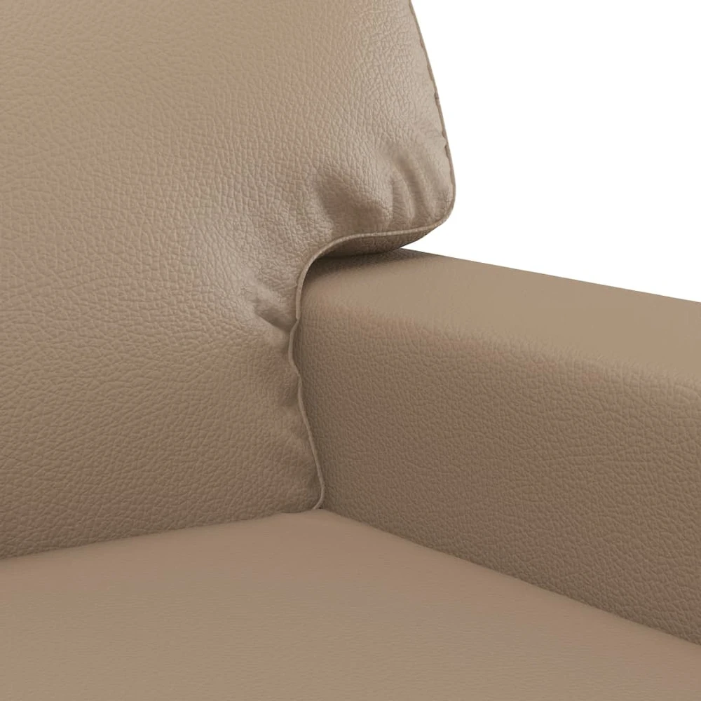 Sofa Sofos komplektas su pagalvėmis, 3 dalių, kapučino, dirbtinė oda