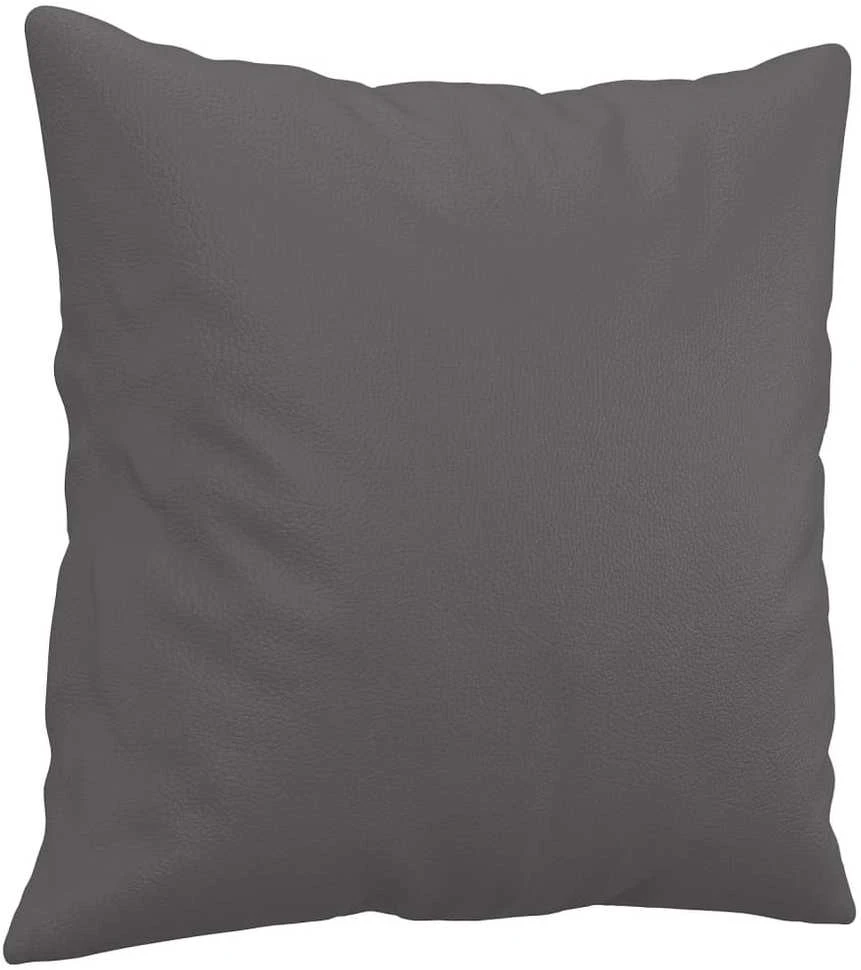 Sofa Sofos komplektas su pagalvėmis, 3 dalių, pilkas, dirbtinė oda