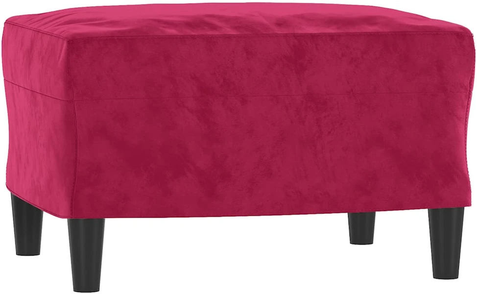 Sofa Sofos komplektas su pagalvėmis, 3 dalių, vyno, aksomas