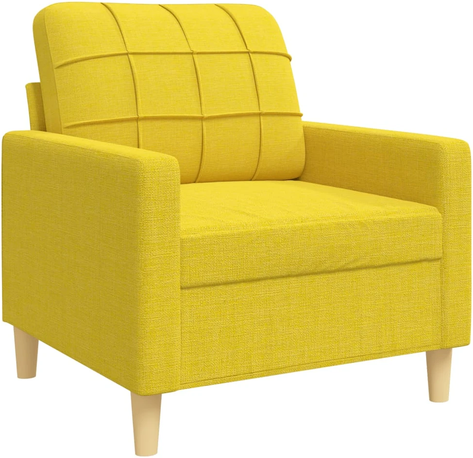 Sofa Sofos komplektas su pagalvėmis, 3 dalių, geltonas, audinys