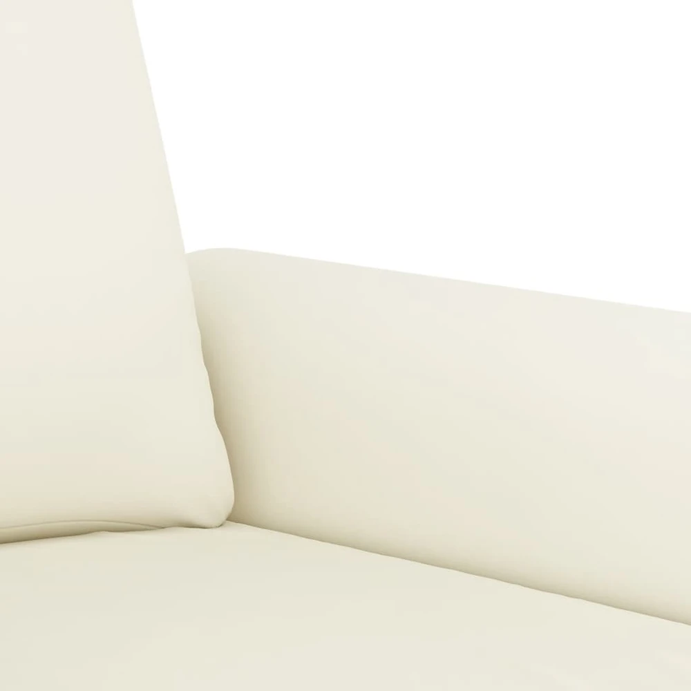 Sofa Sofos komplektas su pagalvėmis, 3 dalių, kreminis, aksomas