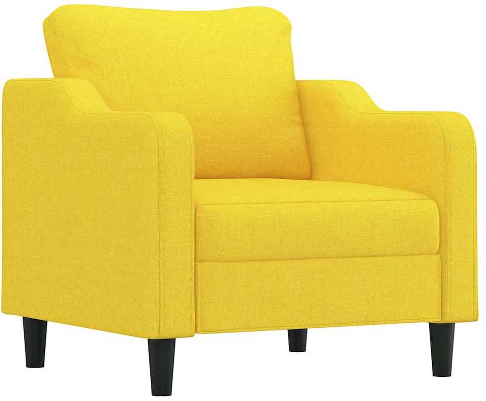 Sofa Sofos komplektas su pagalvėmis, 3 dalių, geltonas, audinys