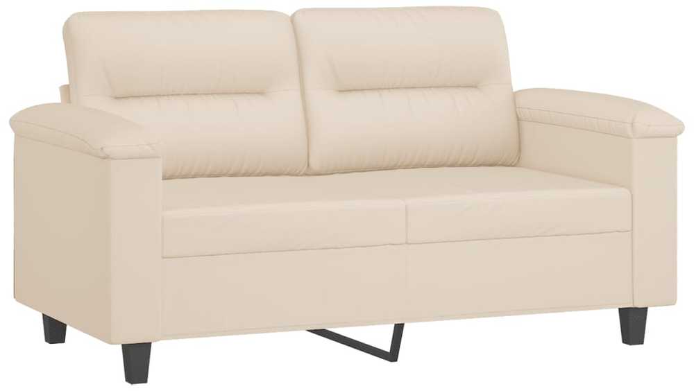 Sofa Sofos komplektas su pagalvėmis, 3 dalių, smėlio, audinys