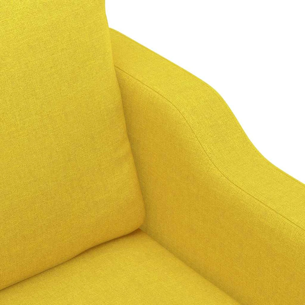 Sofa Sofos komplektas su pagalvėmis, 3 dalių, geltonas, audinys