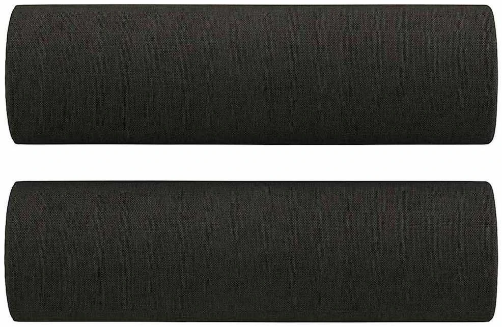 Sofa Sofos komplektas su pagalvėmis, 3 dalių, juodas, audinys