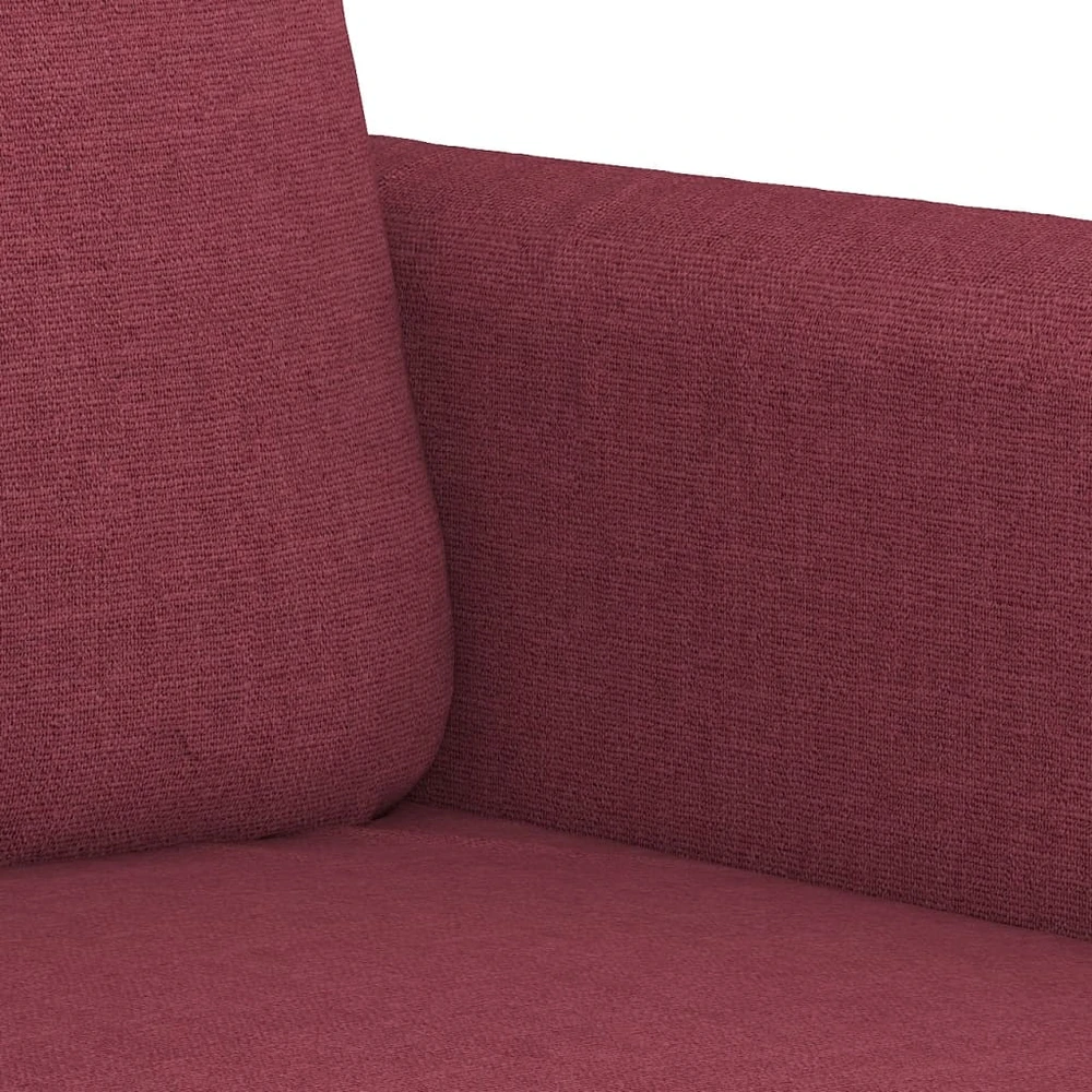 Sofa Sofos komplektas su pagalvėmis, 3 dalių, vyno, audinys