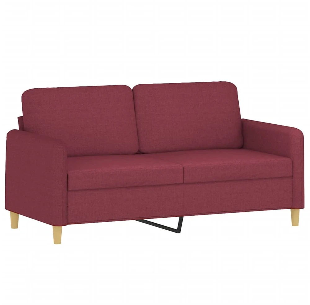 Sofa Sofos komplektas su pagalvėmis, 3 dalių, vyno, audinys