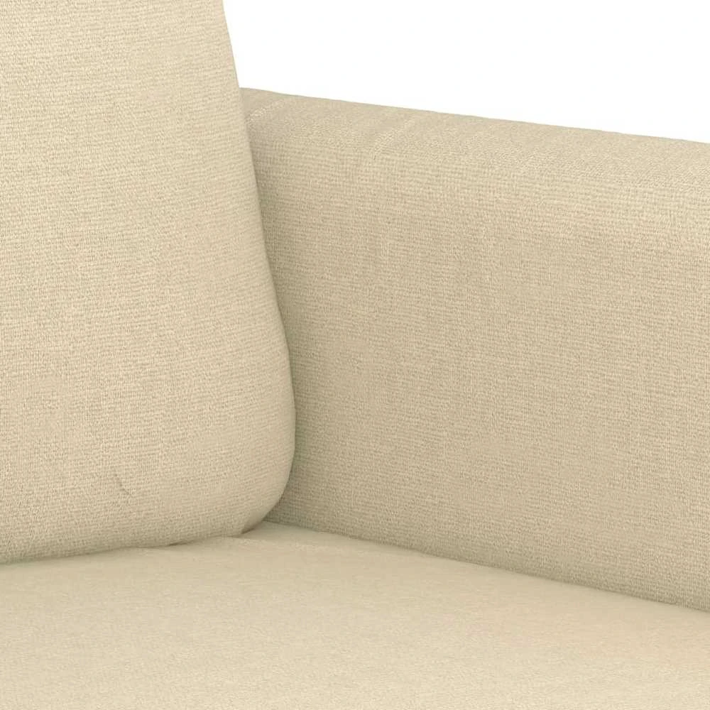 Sofa Sofos komplektas su pagalvėmis, 3 dalių, kreminis, audinys
