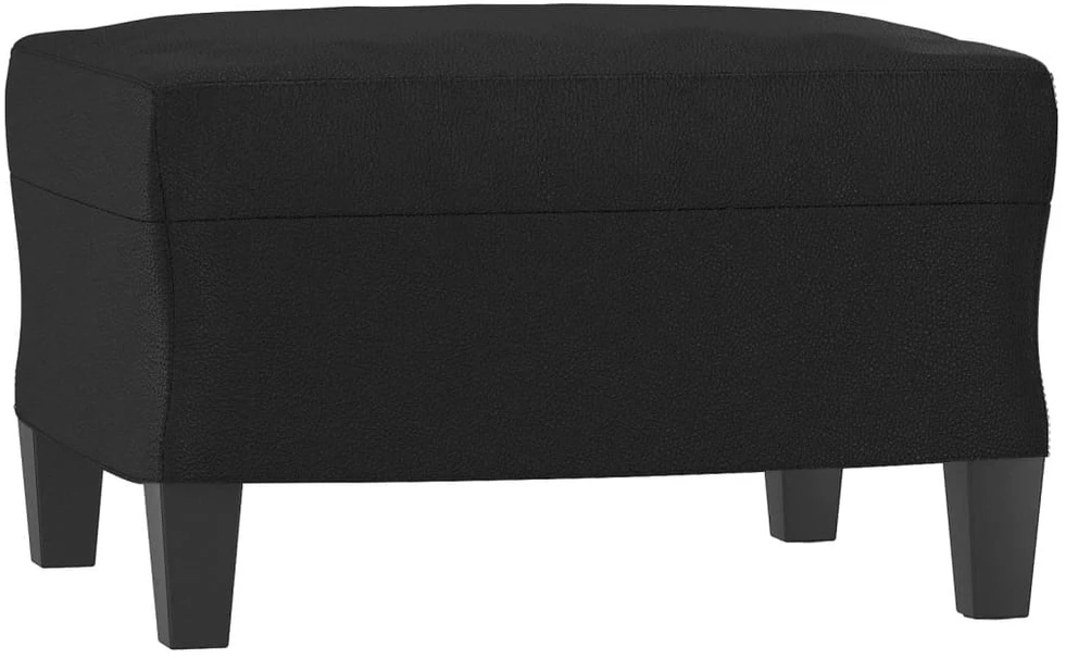 Sofa Sofos komplektas su pagalvėmis, 3 dalių, juodas, dirbtinė oda