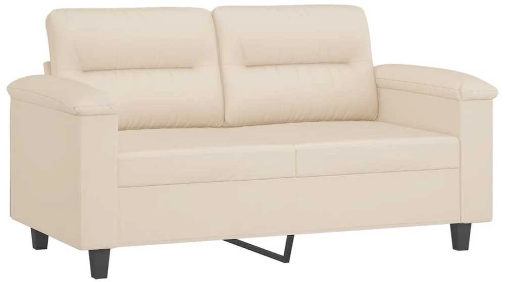 Sofa Sofos komplektas su pagalvėmis, 3 dalių, smėlio, audinys