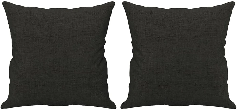 Sofa Sofos komplektas su pagalvėmis, 3 dalių, juodas, audinys