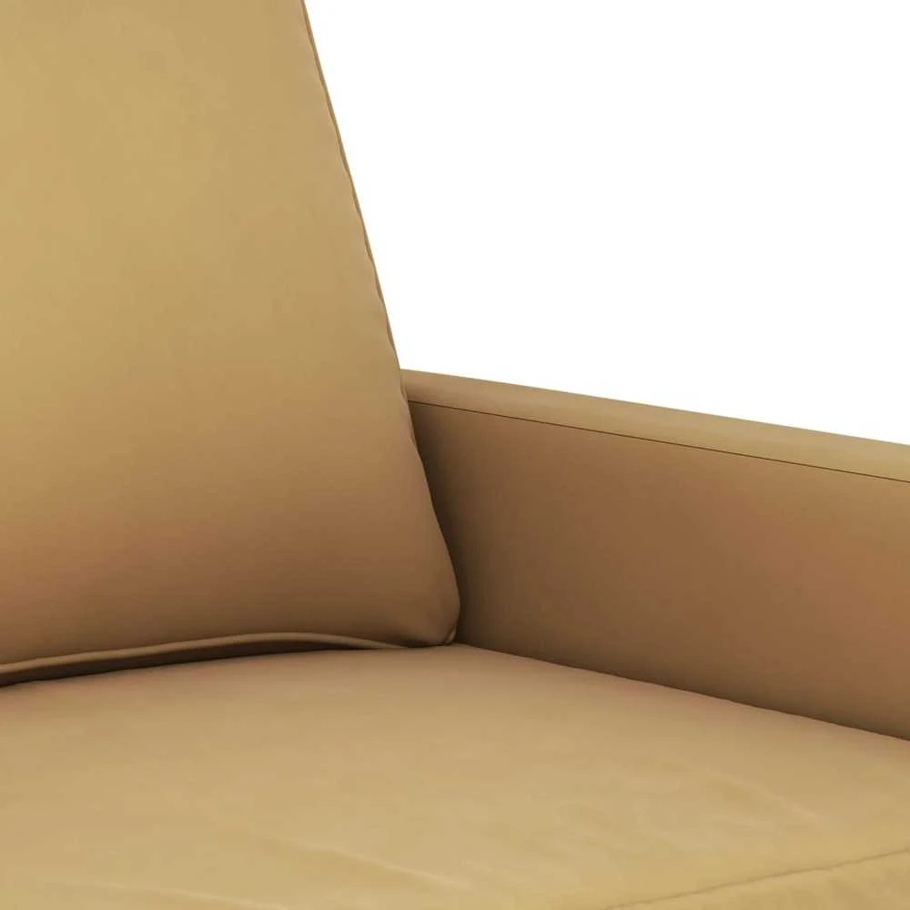 Sofa Sofos komplektas su pagalvėmis, 3 dalių, rudas, aksomas