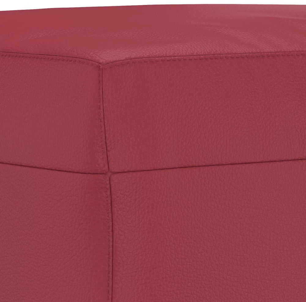 Sofa Sofos komplektas su pagalvėmis, 3 dalių, vyno, dirbtinė oda