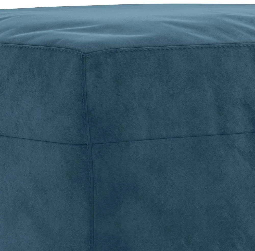 Sofa Sofos komplektas su pagalvėmis, 3 dalių, mėlynas, aksomas