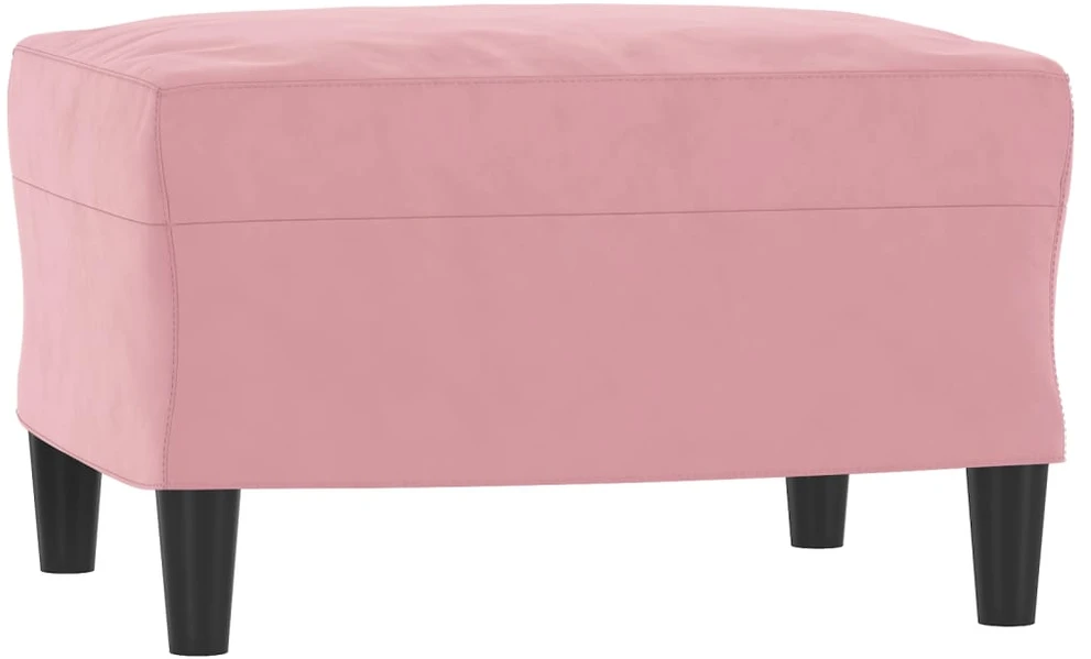 Sofa Sofos komplektas su pagalvėmis, 3 dalių, rožinis, aksomas