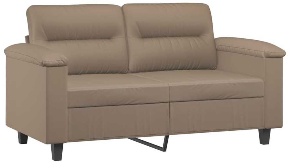 Sofa Sofos komplektas su pagalvėmis, 3 dalių, kapučino, dirbtinė oda