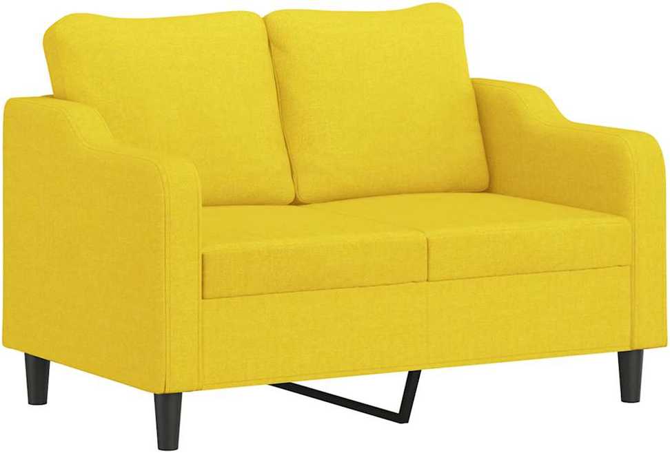 Sofa Sofos komplektas su pagalvėmis, 3 dalių, geltonas, audinys