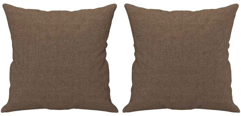 Sofa Sofos komplektas su pagalvėmis, 3 dalių, rudas, audinys