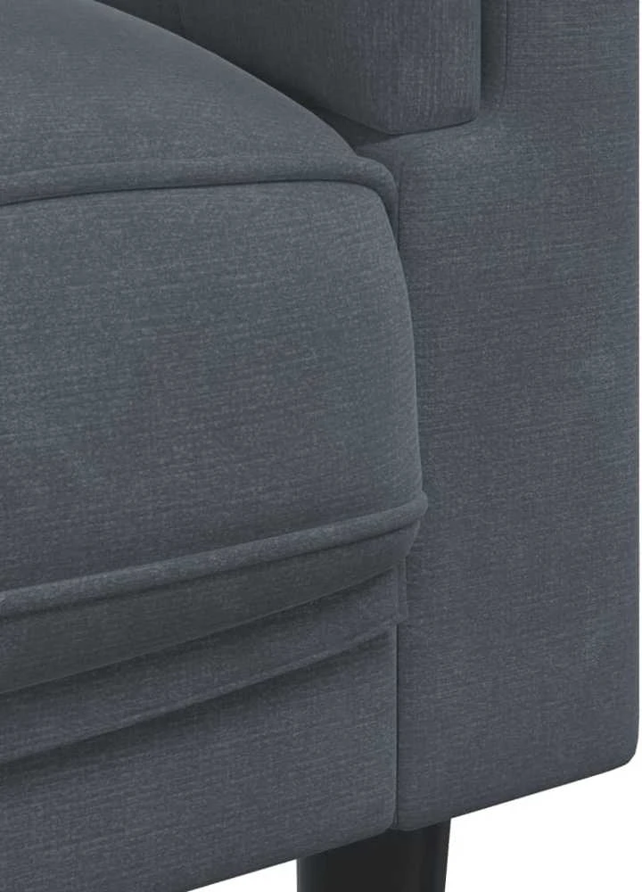 Sofa Sofos komplektas su pagalvėmis, 3 dalių, pilkas, aksomas
