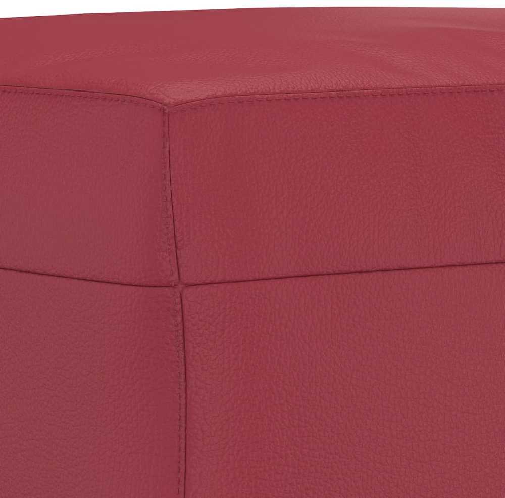 Sofa Sofos komplektas su pagalvėmis, 3 dalių, vyno, dirbtinė oda