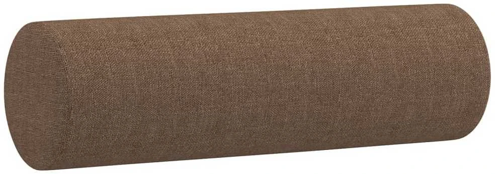 Sofa Sofos komplektas su pagalvėmis, 3 dalių, rudas, audinys