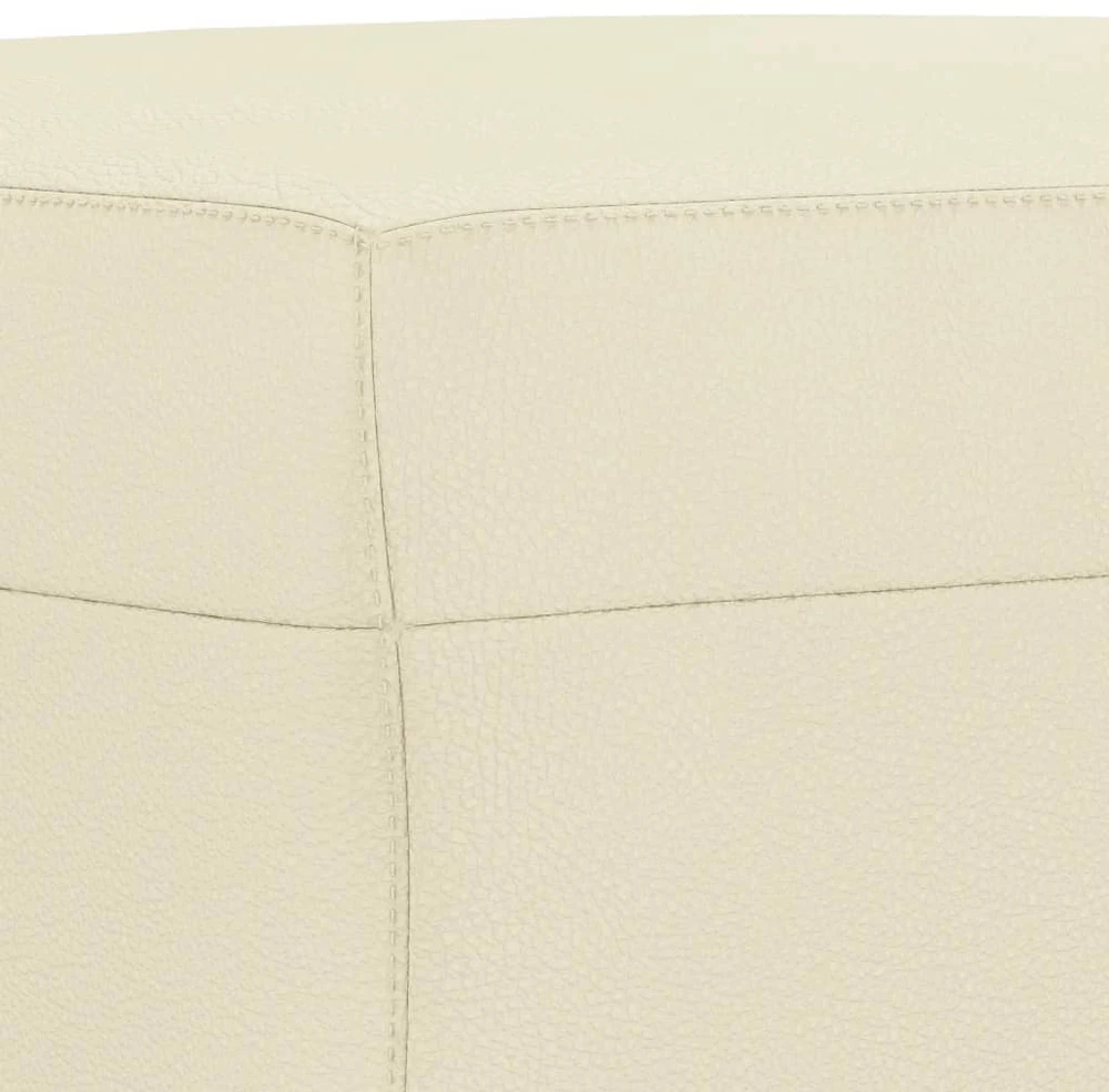 Sofa Sofos komplektas su pagalvėmis, 3 dalių, kreminis, dirbtinė oda