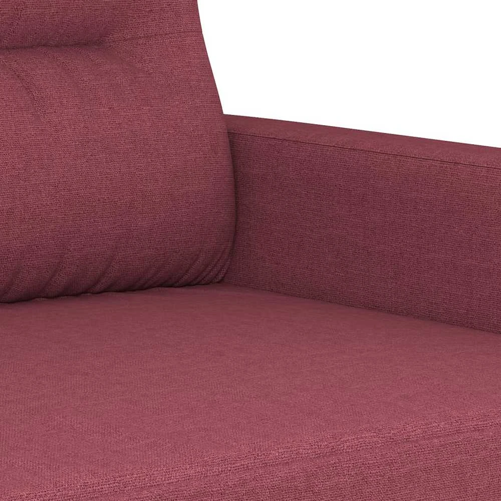 Sofa Sofos komplektas su pagalvėmis, 3 dalių, vyno, audinys