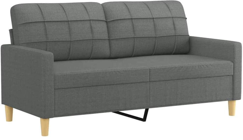 Sofa Sofos komplektas su pagalvėmis, 3 dalių, pilkas, audinys