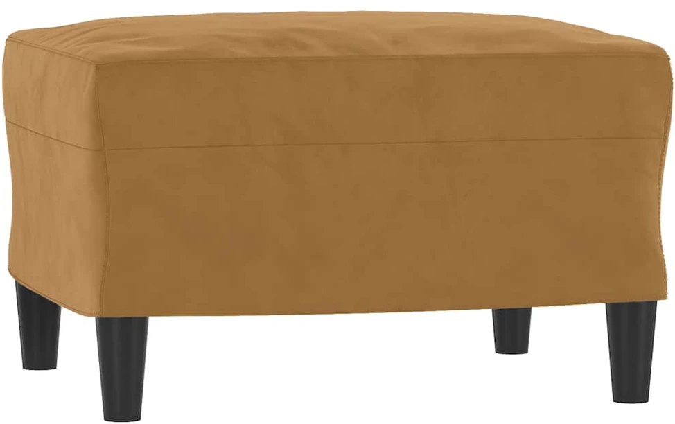 Sofa Sofos komplektas su pagalvėmis, 3 dalių, rudas, aksomas