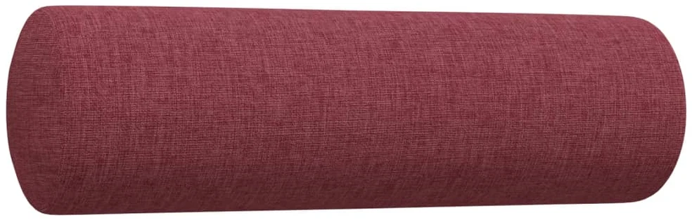Sofa Sofos komplektas su pagalvėmis, 3 dalių, vyno, audinys