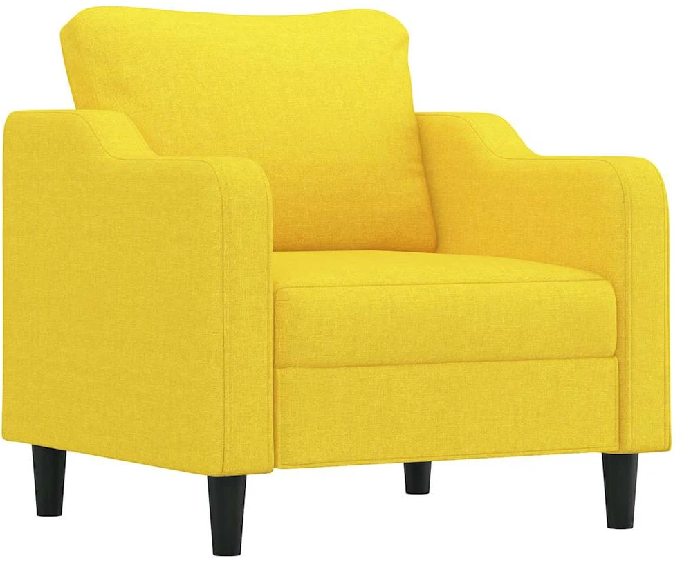 Sofa Sofos komplektas su pagalvėmis, 3 dalių, geltonas, audinys