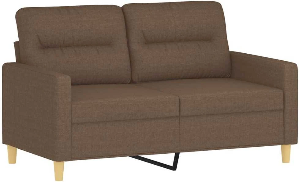 Sofa Sofos komplektas su pagalvėmis, 3 dalių, rudas, audinys