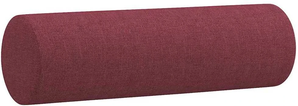 Sofa Sofos komplektas su pagalvėmis, 3 dalių, vyno, audinys