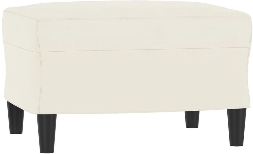 Sofa Sofos komplektas su pagalvėmis, 3 dalių, kreminis, aksomas