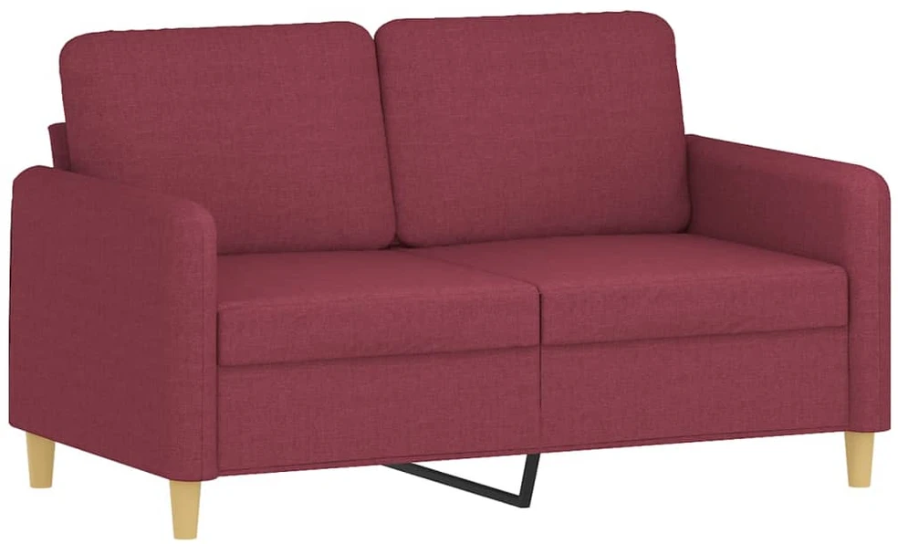 Sofa Sofos komplektas su pagalvėmis, 3 dalių, vyno, audinys
