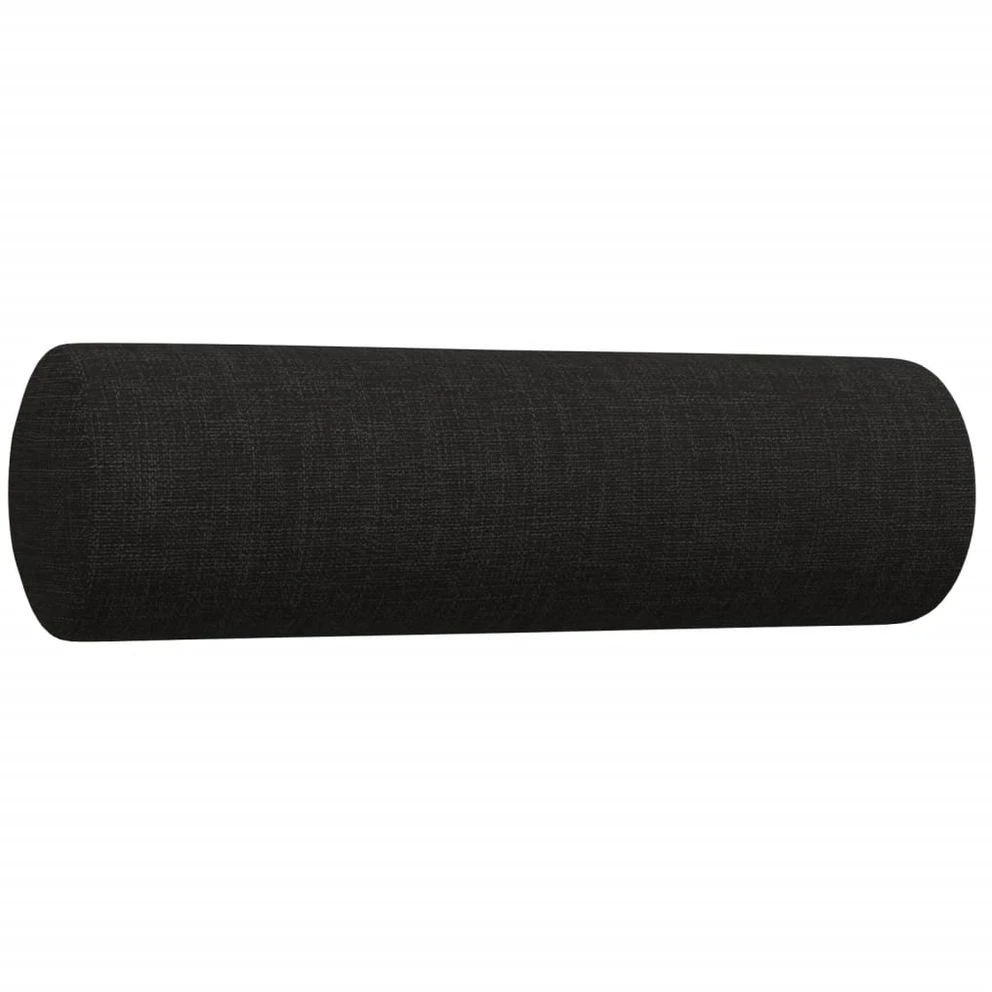 Sofa Sofos komplektas su pagalvėmis, 3 dalių, juodas, audinys