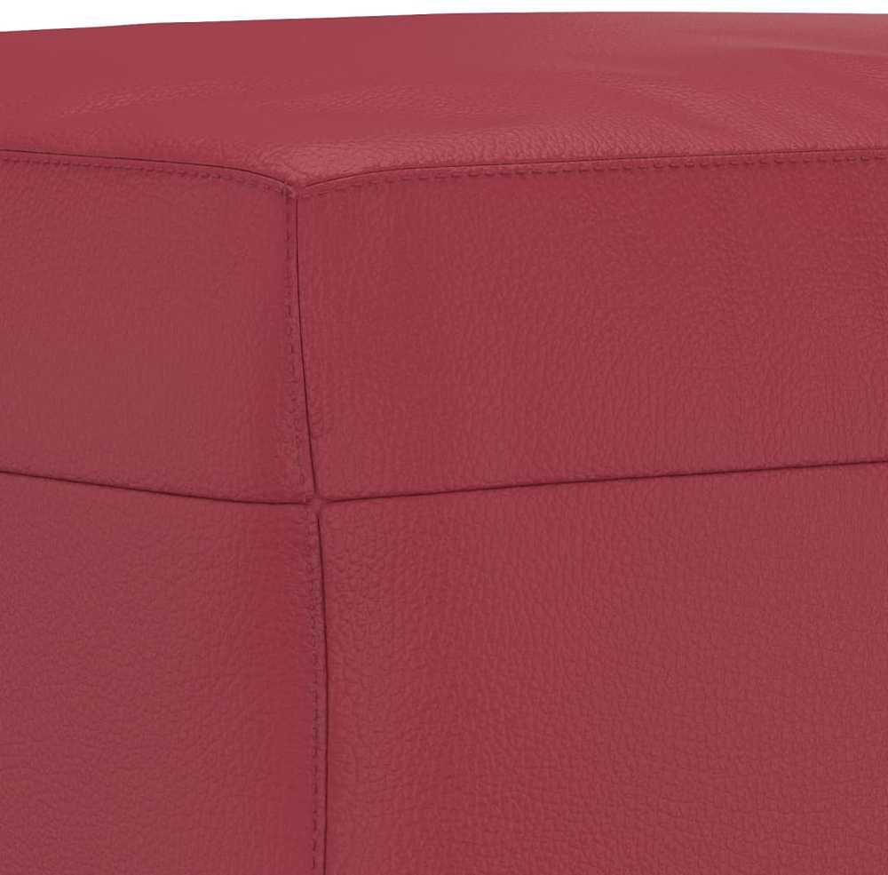 Sofa Sofos komplektas su pagalvėmis, 3 dalių, vyno, dirbtinė oda