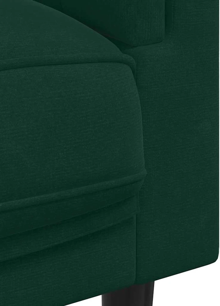 Sofa Sofos komplektas su pagalvėmis, 3 dalių, žalias, aksomas