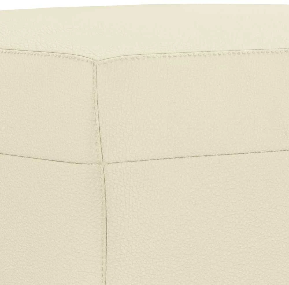 Sofa Sofos komplektas su pagalvėmis, 3 dalių, kreminis, dirbtinė oda